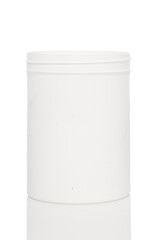 white cosmetic container plastic food no label 