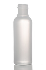 white plastic transparent bottle isolated hdpe