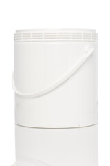 white plastic paint gallon isolated can bucket