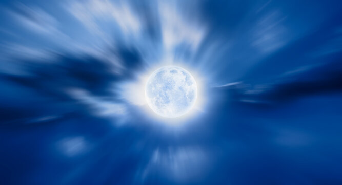 Night sky with moon in the blured clouds"Elements of this image furnished by NASA