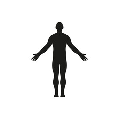 Male body silhouette icon. Vector. 