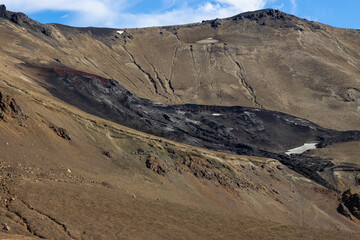 Erstarrte Lava nach einem Vulkanausbruch in Island