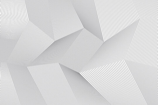 Abstract background pattern made with repeated lines forming geometric shapes in 3 dimensions. Simple, modern and architectural vector art.