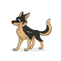 black brown dog standing vector
