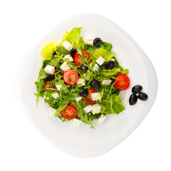 Greek salad with feta, cherry tomatoes, pepper and cucumber