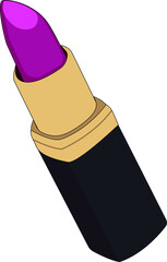 Vector illustration of a purple lipstick in a black case