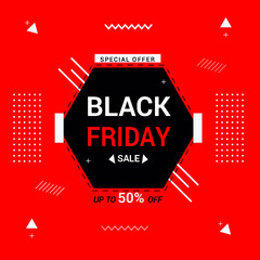 Black Friday Sale with discount. Vector illustration