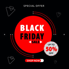 Black Friday Sale with discount. Vector illustration