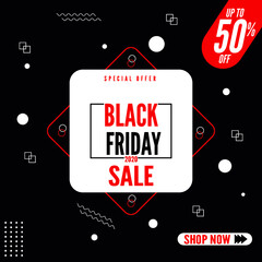 Black Friday Sale with discount. Vector illustration