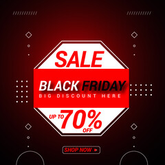Black Friday Sale with discount. Vector illustration