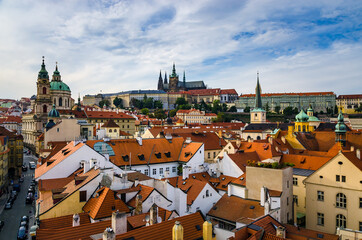 Fototapeta na wymiar An unusual view of Prague Castle