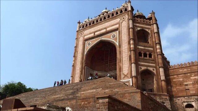 Wide, exterior of Buland Darwaza, the gate of Victory, Fatehpur Sikri, India