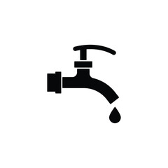 Water faucet icon vector isolated on white, logo sign and symbol.