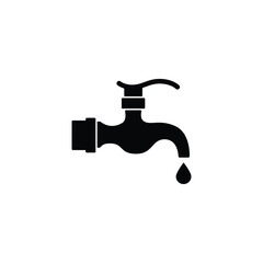 Water faucet icon vector isolated on white, logo sign and symbol.