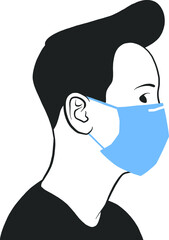 Coronavirus 2020. People in medical face mask. Concept of coronavirus quarantine vector illustration. Isolated sketch object. Flat vector illustration.