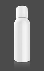 white aluminum spray bottle for health care product design mock-up