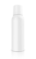 white aluminum spray bottle for health care product design mock-up