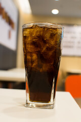 soft drink being into glass