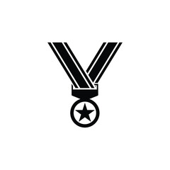 Medal icon vector isolated on white, logo sign and symbol.