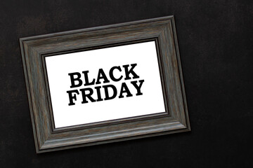 Black Friday announcement on black background. 