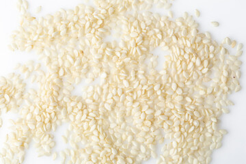 Sesame seeds isolated on white background top view