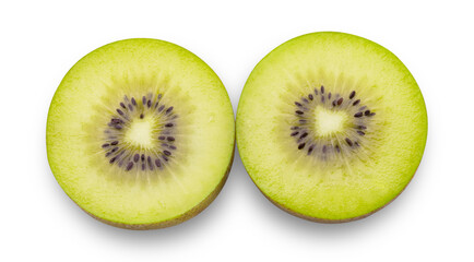 Fototapeta premium kiwi isolated on white background,Natural kivi fruit with cut in half isolated on white background white Clipping path
