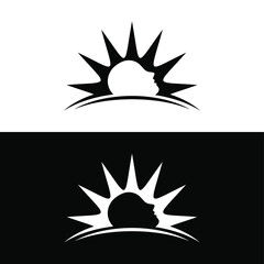 A sun with head people concept. Very suitable in various business purposes, also for icon, symbol, logo and many more.