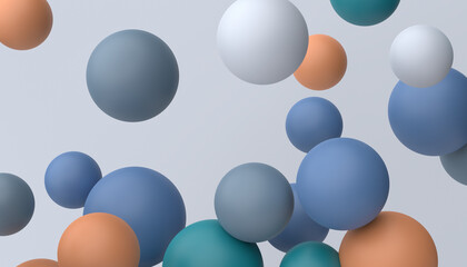 Abstract 3d render of multicolored spheres, modern background design