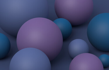 Abstract 3d render of purple spheres, modern background design