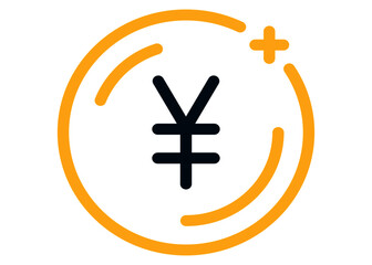 Fototapeta premium Coins of Yuan icon in simple style isolated on white background. Monetary currency symbol