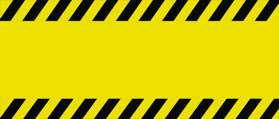Yellow caution warning panorama sign empty background for construction, traffic, or other concepts.	