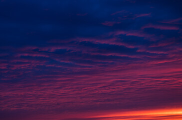 Clouds in the sunset sky