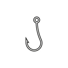 Fishing hook icon. Line style. Vector illustration.