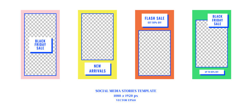 Social media template. Trendy editable social media stories template. Mockup isolated. Template design. Vector illustration.