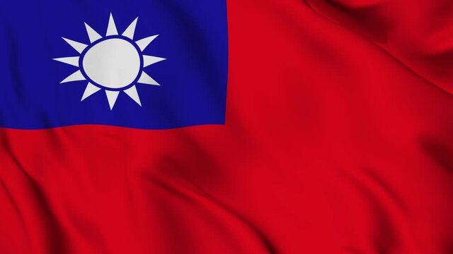 Flag of the Republic of China (Taiwan) gently waving in the wind