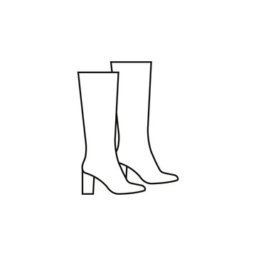 black boots outline on white background clip art preview