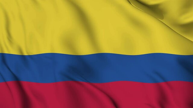Flag of the Republic of Colombia gently waving in the wind