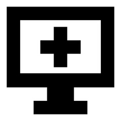 Fototapeta premium Online doctor glyph icon 