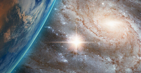 Supernova explosion in the center of galaxy 
