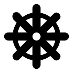 
Nautical ship equipment, ship helm icon 
