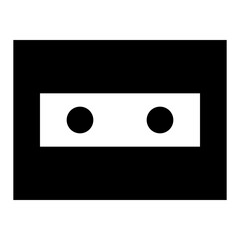 
Tape cassette glyph icon 
