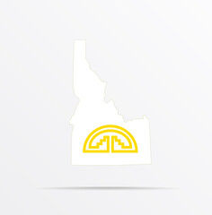 Vector map State of Idaho combined with Andean Community flag.