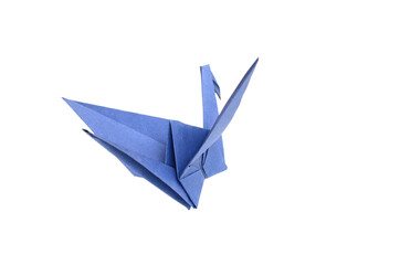 Dark Blue Origami Crane flying
