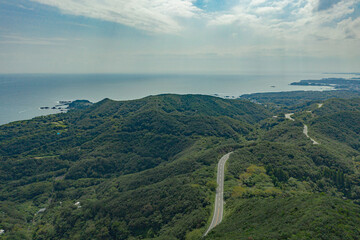 日本　三重県　伊勢市　伊勢志摩　志摩半島　広告　素材　旅行　DJI　ドローン　空撮　SNS　自然　海　空　地平線