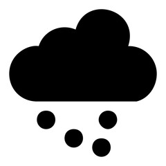 Fototapeta na wymiar Cloud with droplets, rain concept in a solid icon 