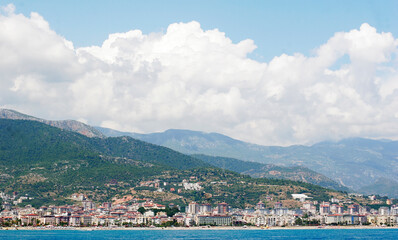 Obraz premium Turkey Alanya Mediterranean sea coastal panorama view of the cit