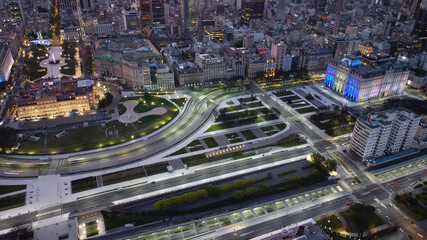 Iconos de la Ciudad de Buenos Aires de noche