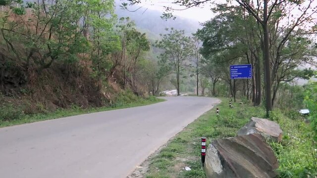 Medium, local highway in the hills, Imphal, India