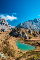 The Bordaglia lake in a colorful autumn day