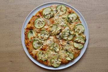 pizza with mushrooms and cheese